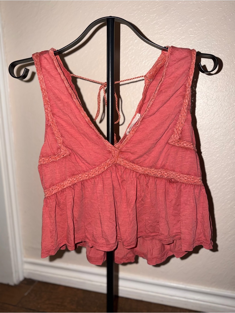 Lucy Coral Sleeveless Cropped Peplum Camisole